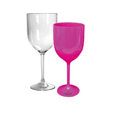 Imagem de Kit 2 Taças Vinho Rosa e Transparente Acrílico Ps