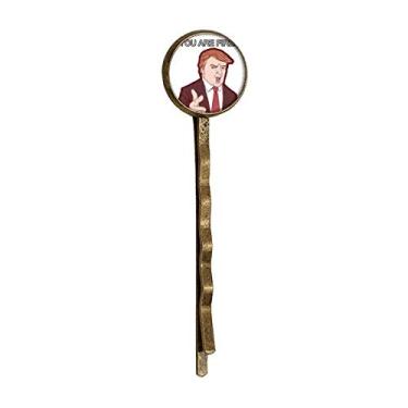 Imagem de Bandana Bobby Pin com imagem de desenho animado do presidente americano retrô de metal