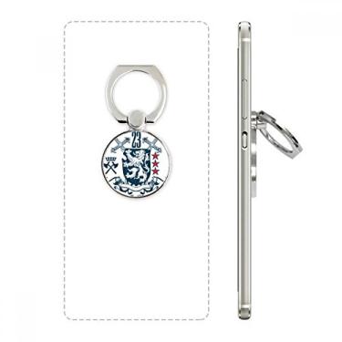 Imagem de Suporte de anel de telefone com emblema de leão Medievais Cavaleiros da Europa com suporte de alça ajustável