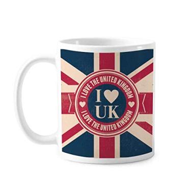 Imagem de Caneca I love The United Kingdom Union Jack Reino Unido cerâmica café porcelana caneca louça