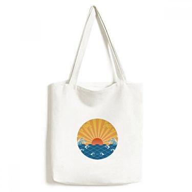 Imagem de Bolsa de lona com estampa Sun Cloud, mar, água, clima, sacola de compras, bolsa casual
