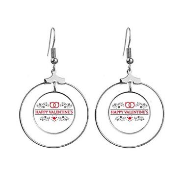 Imagem de Brincos de argola pendentes vermelhos e pretos para o Dia dos Namorados