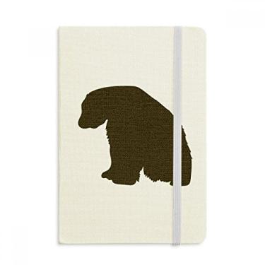 Imagem de Caderno de urso polar preto com desenho de animal, capa dura em tecido, diário clássico