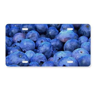 Imagem de DIYthinker Placa de licença de frutas tropicais Fresh Blueberry para decoração de carro, acessório de aço inoxidável
