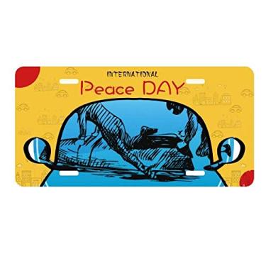 Imagem de DIYthinker Ilustração de esquis e botas para esportes de inverno, placa de automóvel, decoração de carro, dia da paz