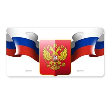 Imagem de DIYthinker Placa de carro com emblema nacional da Rússia em aço inoxidável para decoração de carro