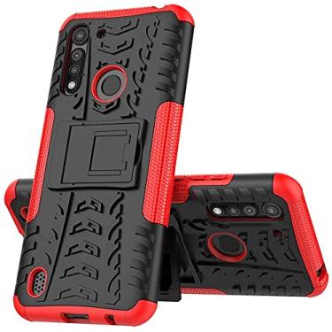 Imagem de Capa Capinha Anti Impacto Para Motorola Moto G8 Power Lite com Tela de 6.5" polegadas Case Armadura Hybrid Reforçada Com Desenho De Pneu - Danet (Preto com Vermelho)
