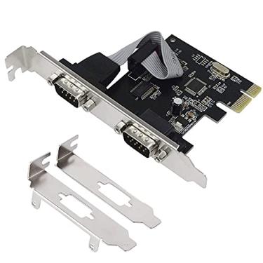 Imagem de Cartão de expansão PCIe Serial da GODSHARK, 2 portas PCI Express 1,0 x 1 para conversor DB9 COM RS232 Industrial para PC desktop (também funciona em compartimento PCI-E x4, x8, x16)