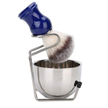 Imagem de Conjunto de barbear para barba, kit de escova de barbear de aço inoxidável resistente à queda, fácil limpeza, grande capacidade para barbear, salonome