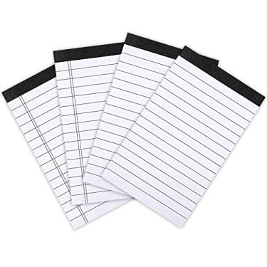 Imagem de Lemical Refil de papel pautado tamanho A7, blocos de notas pautados largos, para bloco de notas com calculadora, conjunto com 4 unidades, 40 folhas por bloco de notas