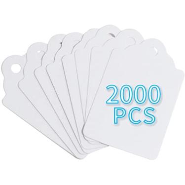 Imagem de FEMELI 2000 etiquetas de preço para pistola de etiqueta, etiquetas de marcação sem cordas, 4 x 2,8 cm, etiquetas de venda de papel branco em branco para roupas, sapatos, joias