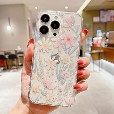 Imagem de Estojo Shining Glitter Star Flowers para Iphone 14 13 12 11 Pro XS Max Mini X XR 7 8 Plus SE2 Ultrafino Transparente Soft Tpu Cover, D03, Para iPhone 7 Plus