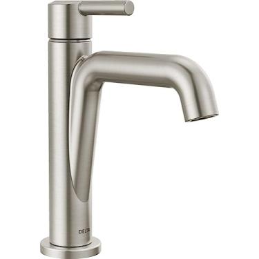 Imagem de Delta Faucet Nicoli Torneira de banheiro de níquel escovado, torneira de pia de banheiro de furo único, torneira de banheiro de alça única, conjunto de drenagem pop-up, inoxidável 15849LF-SS