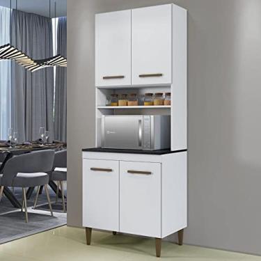 Imagem de Paneleiro Torre Quente 4 Portas Atenas Kaiki Móveis Branco