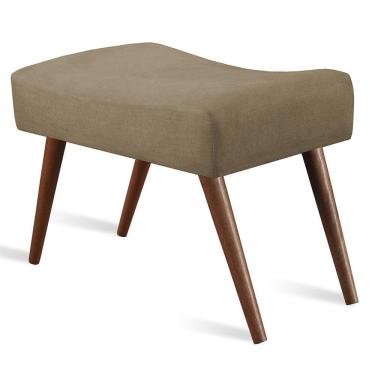 Imagem de Puff Cama inBox Aluna Retangular com Pés em Madeira Maciça Tecido Suede Castor