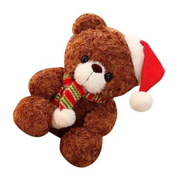 Imagem de Amosfun urso de natal Papai Noel bicho de pelúcia Animais empalhados o presente presentes boneca urso ursinho de pelúcia festival animal decorar Segurança bonecos de pelúcia garota