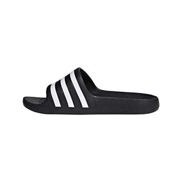 Imagem de adidas Sandália masculina Adilette Comfort Slide, Núcleo preto/branco/preto, 13 Little Kid