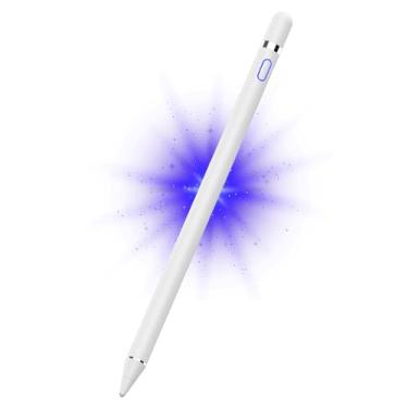 Imagem de DOGAIN Caneta Stylus ativa para Android, iOS, iPad/iPad 2/novo iPad 3/iPad4/iPad Pro/iPad Mini/iPad Mini 2/3/4 e a maioria dos tablets, caneta Stylus digital recarregável de ponta fina de 1,5 mm (branca)