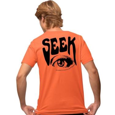 Imagem de Camisa Camiseta Genuine Grit Masculina Estampada Algodão 30.1 Seek - G - Laranja