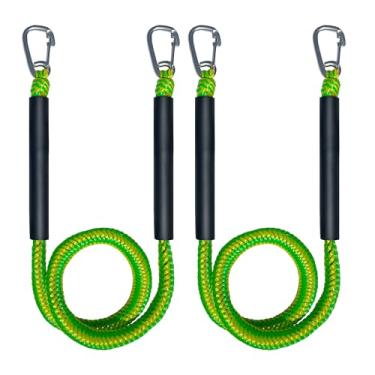 Imagem de Linha de doca elástica com clipes duplos de aço inoxidável 316 corda de amarração flutuante corda de ancoragem de barco para PWC, acessório de barco para jet ski, caiaque, embarcação, barco baixo,