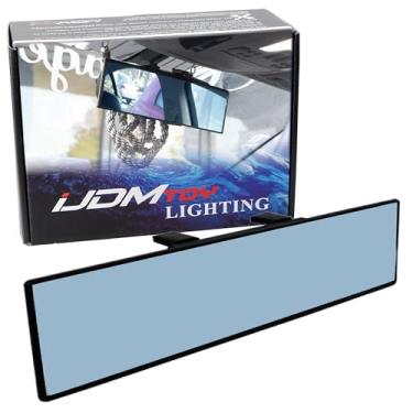 Imagem de iJDMTOY Ajuste universal JDM 300 mm 30.5 cm de largura antirreflexo azul clipe plano no espelho retrovisor compatível com carro, SUV, van caminhão, etc