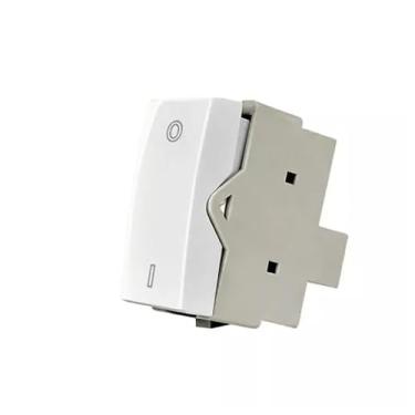 Imagem de Módulo Interruptor 250v - Bipolar Simples 10A - Sleek Branco [16056] - Margirius