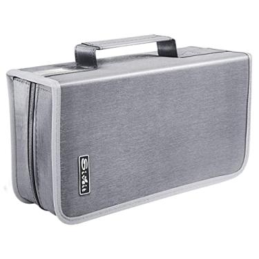 Imagem de Siveit Organizador de capa para DVD/CD – Suporte para 160 unidades, fichário portátil para casa e viagem (preto, prata)