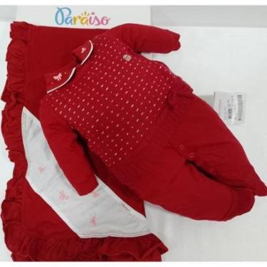 Imagem de Saída Maternidade Malha Bebê Menina Paraiso Rf 12265 - Vermelho - RN ( 0 - 1 MES )-Feminino