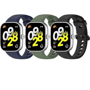 Imagem de Pulseiras compatíveis com Xiaomi Redmi Watch 4/Redmi Watch 5, [3 peças] Pulseira de silicone macio extensível de substituição para Mi Smart Band 8 Pro/9 Pro - Adaptador de conexão de metal