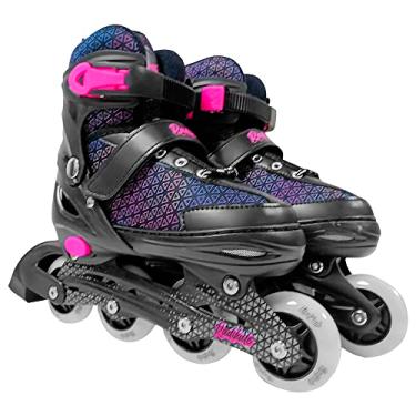 Imagem de Patins Inline Laser Preto/Rosa - Ajustável 38 á 41 - Unitoys