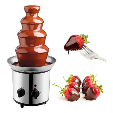 Imagem de Torre Cascata De Chocolate Quente 4 Andares Fonte 110v Inox Fonte Cascata Chocolate