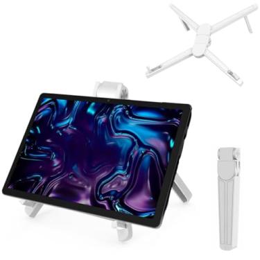 Imagem de Suporte de Mesa para Celular Notebook e Tablet de Alumínio Ajustável Resistente Dobrável Portátil (Branco)