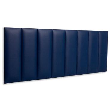Imagem de Cabeceira Queen Estofada  Kit 8 Placas  Reta - Courino Azul