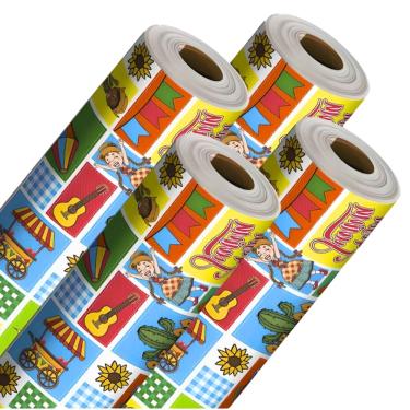 Imagem de TNT Estampado Toalha De Mesa 1,40x2 40G Crianças Juninas