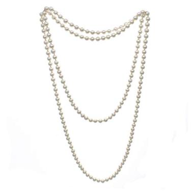 Imagem de utop Conjunto de colar e brinco de pérolas grossas e multifios grandes - bijuterias femininas, X-Large, Zinco, Pérola sintética