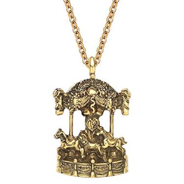 Imagem de WEVENI Colar de cavalo de liga metálica, joia banhada a ouro, prata, pingente de presente para mulheres e meninas, Metal, Sem Pedra Preciosa