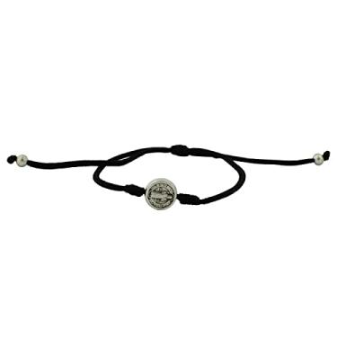 Imagem de Pulseira de São Bento | Cordão ajustável com medalha de São Ben | Santo Padroeiro dos Estudantes e da Europa | Ótimo presente católico para a primeira comunhão ou confirmação, Metal, Sem Pedra