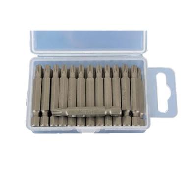 Imagem de TEMO 25 peças T27H segurança à prova de adulteração Torx 6 pontos 2 polegadas chave de fenda bits de inserção