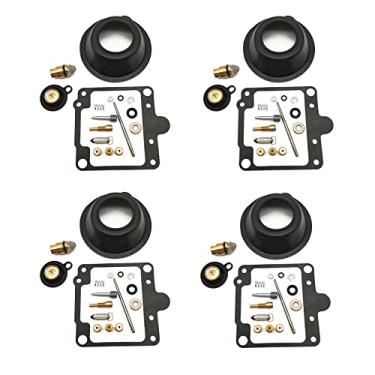 Imagem de Kit de reparo de carburador, diafragma a vácuo, junta de válvula de agulha, válvula de corte de ar para Yamaha XS400 Special XS400S XS 400S 400 S (4 conjuntos)