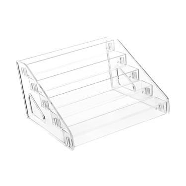 Imagem de YIJU Cremalheira de armazenamento acrílico desafio moedas rack prateleiras multiuso titular exibição riser para medalhas emblemas armário colecionável, 5º nível