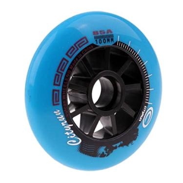 Imagem de Tachiuwa Acessório de patinação de substituição de rodas de skate em rolo embutido durável 90-110 mm, azul, 100 mm