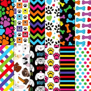 Imagem de JOINFANXIN Bloco de papel colorido para scrapbook, 24 peças, estampa de pegada, papel decopodge de dupla face, papel de cartolina para scrapbook, fundo decorativo faça você mesmo, materiais para fazer