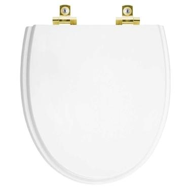 Imagem de Assento Sanitário com Fechamento Lento Eros Branco para vaso Incepa com Ferragem Dourada