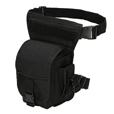 Imagem de Hebetag Bolsa de nylon para trilhas, para homens, mulheres, tática, motocicleta, ciclismo, ciclismo, viagem, esportes ao ar livre, pochete, #21 preto