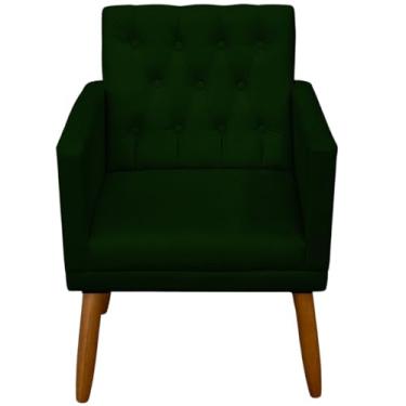 Imagem de Poltrona para Sala de estar Resistente Decorativa confortável tecido veludo confortável pés de madeira reforçado MOBLAN decor (VERDE)