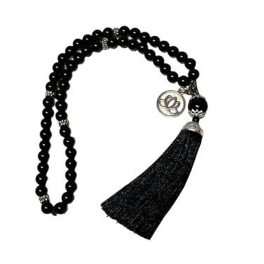 Imagem de Japamala Ônix 54 Contas Pedras Colar Meditação Mantras