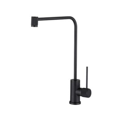 Imagem de Torneira de pia de cozinha de cobre cinza Gun com rotação de 360 °, purificador de água fria simples, filtros de torneira, purificador, torneira direta para beber, preta, preta 2