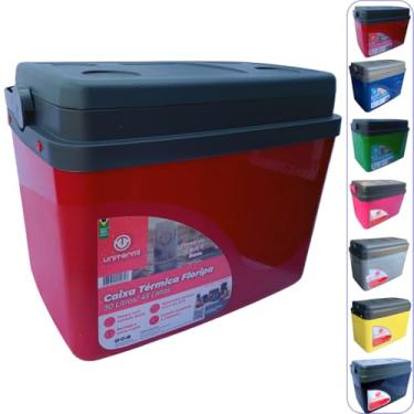 Imagem de Caixa térmica Cooler 30L Alça Tampa bandeja Floripa Unitermi Cerveja Água Suco Praia Churrasco (VERMELHA)