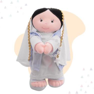 Imagem de Boneca Virgem Maria Religioso Pano Pelúcia Lavável - Pegweb, Branco