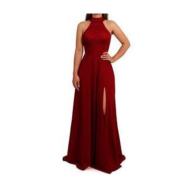 Imagem de Vestido Longo de Festa, com Fenda - Momento Vestidos, Marsala, M